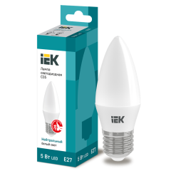 Лампа LED C35 свеча 5Вт 230В 4000К E27 IEK LLE-C35-5-230-40-E27