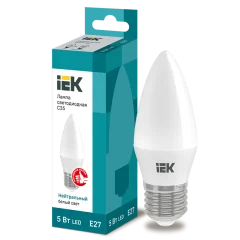 Лампа LED C35 свеча 5Вт 230В 4000К E27 IEK LLE-C35-5-230-40-E27
