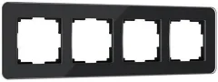 Рамка на 4 поста Elite (черный, стекло) W0042448 Werkel a063822