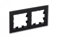 Рамка 2 поста ATLASDESIGN NATURE, черное матовое стекло (пластик) Systeme Electric ATN331002