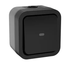 TORS Переключатель одноклавишный с индикацией 10А IP55 TS102 графит IEK TS-V10-1-10-55-K53