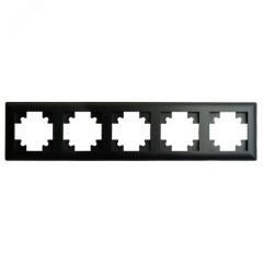 Рамка 5-местная, серия Катрин, PFR00-7005-05, черный STEKKER 39816