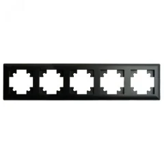 Рамка 5-местная, серия Катрин, PFR00-7005-05, черный STEKKER 39816