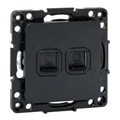 Стокгольм Механизм Розетки RJ-45 2-местной черный EKF EZK02-035-10