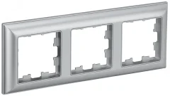 BRITE Рамка 3 поста РУ-3-Бр алюминий/алюминий IEK BR-M32-12-K47