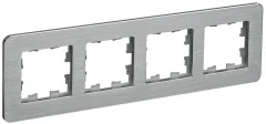 BRITE Рамка 4 поста РУ-4-1-Бр металл алюминий RE AL IEK BR-M42-M-21-K47