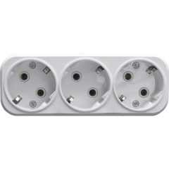 Разветвитель сетевой 3-местный с/з, ADP16-23-20, белый STEKKER 39024