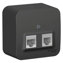 Розетка BLANCA наружная двойная компьютерная RJ45+телефонная RJ11, кат.5e, с изолирующей пластиной, 