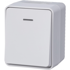 AtlasDesign PROFI IP54 О/У 1-клавишный ВЫКЛЮЧАТЕЛЬ с подсветкой 10 АХ, БЕЛЫЙ ATN540 Systeme Electric