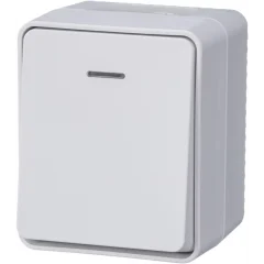 AtlasDesign PROFI IP54 О/У 1-клавишный ВЫКЛЮЧАТЕЛЬ с подсветкой 10 АХ, БЕЛЫЙ ATN540 Systeme Electric