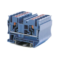 Клемма проходная, зажим push-in, 2 точки подключения, 6 кв.мм, синяя DKC VPR-6-BU