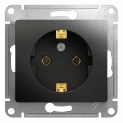 Glossa Антрацит Розетка с/з, 16А Systeme Electric GSL000743