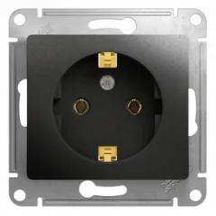 Glossa Антрацит Розетка с/з, 16А Systeme Electric GSL000743