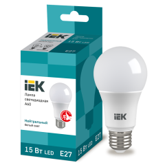 Лампа LED A60 груша 15Вт 230В 4000К E27 IEK LLE-A60-15-230-40-E27