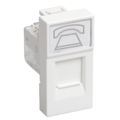 РКФ-10-00-П Розетка телефонная RJ-11 кат.3 (на 1 модуль) ПРАЙМЕР белая IEK CKK-40D-RT1-K01