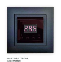 Терморегулятор ТС-2 Черный AtlasDesign в монтажную коробку HS Electro EDS001887