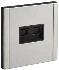 FORTE&PIANO Розетка компьютерная двойная RJ45 кат.5E FP733M металл никель IEK FP-K20-1-M-K50