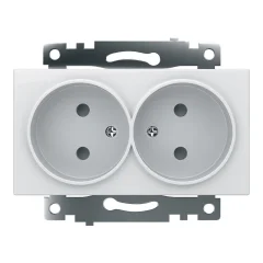 Розетка 2-местная с защитной шторкой (механизм) б/з, 250В, 10А, серия Катрин, GLS10-7113-01, белый S