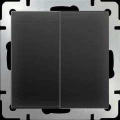 Выключатель двухклавишный проходной (черный матовый)W1122008 Werkel a051621