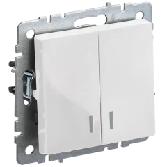BRITE Выключ. 2-кл. с инд. 10А ВС10-2-1-БрБ бел. IEK BR-V20-1-10-K01