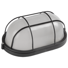 Светильник НПП1202 черный/овал с реш. 100Вт IP54 IEK LNPP0-1202-1-100-K02