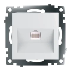 Розетка компьютерная 1-местная RJ-45 (механизм), серия Катрин, GLS00-7107-01, белый STEKKER 39305