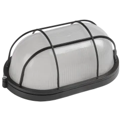 Светильник НПП1402 черный/овал с реш.60Вт IP54 IEK LNPP0-1402-1-060-K02