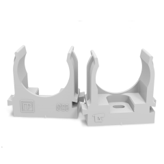 Крепеж-клипса для труб для монтажного пистолета серая в п/э д25 Промрукав PR13.0121