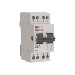 Трехпозиционный переключатель 2P 25А Basic EKF tps-2-25