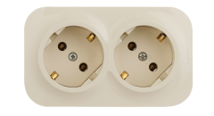 Розетка двойная Quteo с заземлением слоновая кость Legrand 782263