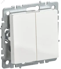 BRITE Выключатель 2-клавишный 10А ВС10-2-0-БрБ белый IEK BR-V20-0-10-K01-PRO