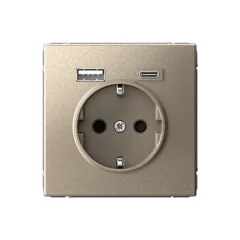ARTGALLERY РОЗЕТКА 16А с 2 USB A+C, 5В/2,4А/3,0А, 2х5В/1,5А, механизм, ШАМПАНЬ GAL0 Systeme Electric