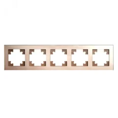 Рамка 5-местная, стекло, серия Катрин, GFR00-7005-02, шампань STEKKER 39638