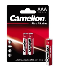 Мизинчиковая батарейка ААА 1.5В Plus Alkaline LR03 BL-2 (2 шт) Camelion 1651