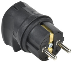 Вилка с боковым вводом 16А IP44 черная GENERICA EVK21-016-01-44-K02-G