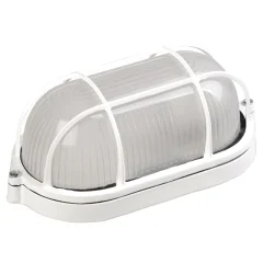 Светильник НПП1402 белый/овал с реш.60Вт IP54 IEK LNPP0-1402-1-060-K01