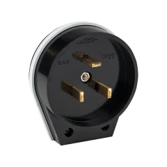 Вилка для разъема РШ-ВШ 32А 250В 2P+PE карболитовая черн. EKF AS-250-B-02