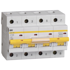 KARAT Авт. выкл. ВА47-100 4P C 100А 10кА IEK MVA40-4-100-C