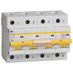 KARAT Авт. выкл. ВА47-100 4P C 100А 10кА IEK MVA40-4-100-C