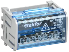 Кросс-модуль на DIN-рейку 2х7 групп 100А L+PEN TEKFOR (1/54) IEK TF-DN10-2-07-100