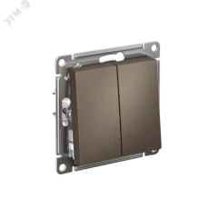 ATLASDESIGN 2-клавишный ПЕРЕКЛЮЧАТЕЛЬ, сх.6+6, 10АХ, мех., быстрозажим. клем., МОККО Systeme Electri