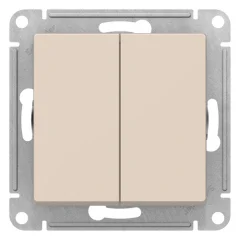 ATLASDESIGN 2-клавишная кнопка, сх.5, 10АХ, механизм, БЕЖЕВЫЙ, Systeme Electric ATN000217