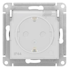 РОЗЕТКА AQUA с заземл. со шт. с прозрач. крышк.,16А, IP44, мех,БЕЛЫЙ AT Systeme Electric ATN440146