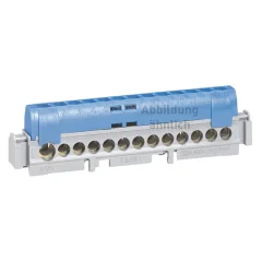 Клеммная колодка IP 2X - нейтраль - синяя - 1 x 6-25 мм² - 21 x 1,5-16 мм² - длина 141 мм 00 Legrand
