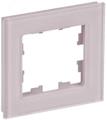 BRITE Рамка 1-мест. РУ-1-2-Бр стекло розовый матовый IEK BR-M12-G-31-K14