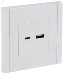 FORTE&PIANO Розетка USB A+C 18Вт FP251 белый IEK FP-U22-018-K01