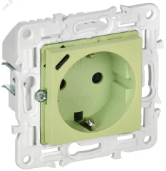 SKANDY Розетка с заземлением с защитными шторками 16А с USB C 18Вт SK-R17G мятный SK-R14-16-U14- IEK