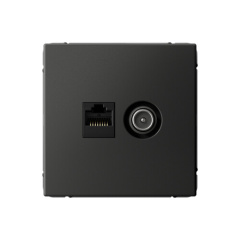 ARTGALLERY РОЗЕТКА двойная ТВ + компьютерная RJ45, кат. 5Е, БАЗАЛЬТ Systeme Electric GAL001489