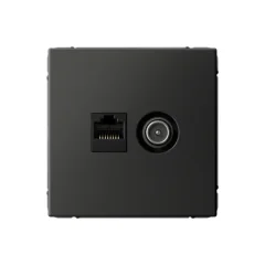 ARTGALLERY РОЗЕТКА двойная ТВ + компьютерная RJ45, кат. 5Е, БАЗАЛЬТ Systeme Electric GAL001489