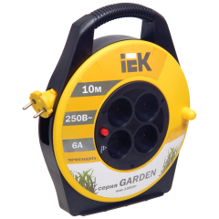 Катушка УК10 4 места 2P/10м 2х0,75мм2 "Garden" IEK WKP23-06-04-10